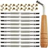 SWOOMEY Set di 20 tasselli in metallo senza sbavature, strumenti di regolazione per arpa lira, tasselli, 20 rivetti cavi e 1 chiave