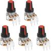QUARKZMAN 5Pcs Potenziometro Rotativo 50K Ohm WH148 3 Pin Nero Rosso | Singolo Giro Lineare Taper Resistenza Variabile, Potenziometri, Con Interruttore, Per Regolazione Velocità Inverter