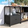 DEGHI Modulo cucina da esterno con ante 70x50x90h cm in alluminio nero e top effetto legno - Lancy