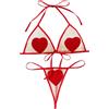 SNOMYRS Micro Bikini Estremo Vedere Attraverso Piccolo Perizoma Bikini Microkini Sexy San Valentino Lingerie Reggiseno E Panty Due Pezzi