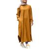 Generisch Abiti musulmani da donna Abaya a maniche lunghe, abito musulmano, abbigliamento da preghiera casual, caftano islamico con tasca, abito lungo ramadan caftano, elegante musulmano abito da preghiera