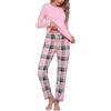 Litherday Pigiama Donna Invernale Cotone Lungo Pantaloni Fantasia per Casa | Completo notte donna a manica lunga con tasche laterali e tessuto morbido per dormire e rilassarsi in casa