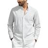 Drivstraw Camicia Uomo Maniche Lunghe Regular Fit Collo alla Coreana | Collo alla coreana, design che allunga il viso, ideale per look business o casual
