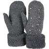 styleBREAKER Muffole donna in maglia con strass e perle | Fodera termica in pile, vestibilità elastica per circonferenza 16-21 cm (taglia 6-8), senza cuciture.