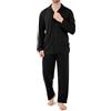 DAVID ARCHY Pigiama da Uomo, Loungewear con Risvolto, Camicia da Notte a Maniche Lunghe e Pantaloni del Pigiama per Uomo