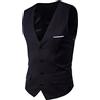 Duohropke Gilet alla moda da uomo, doppio petto bisiness, moderno, con scollo a V, per cameriere, senza maniche, slim fit, per ristorante bar