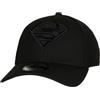 New Era Cappello aderente con simbolo di Superman, nero su nero, 39Thirty