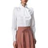 Genérico Camicetta Victoriana da Donna Vintage con Fiocchi Camicia a Collo Alto con Volant Camicia a Maniche Lunghe Camicetta Medievale da Donna Stile Gotico Retro con Volant per Festa