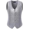 Duohropke Gilet con paillette, da uomo e da donna, con glitter, senza maniche, da discoteca, da uomo, per carnevale, per feste