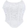 Generico Corsetto Donna Elegante,Elegante Body Modellante In Pizzo Floreale Con Struttura Di Supporto Per La Schiena E Stecche Per Un Top Bianco Trasparente E Raffinato Per Feste Matrimonio Halloween Cosplay