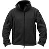 Duohropke Giacca in pile da uomo, militare invernale, per attività all'aria aperta, antivento, con cappuccio, in pile caldo, morbido, traspirante, Full Zip