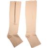 Yosoo Health Gear Calze a Compressione con Cerniera Open Toe per Vene, Sup | Allevia dolore e gonfiore lunga posizione eretta, Tessuto elastico senza punta, Calze per viaggio sport lavoro casa, Colo
