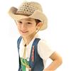 HKSICHENGKEJIUK Cappello da cowboy per adulti e bambini, cappello di paglia a tesa larga, modellabile, estivo, protezione solare, cappello da cowgirl occidentale, cappello panama, anti UV, da viaggio, spiaggia