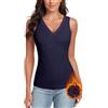 WOWENY Canottiera Termica da Donna con Pizzo, Senza Maniche, Invernale, con Scollo a V, in Pile