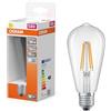OSRAM Lampadina LED forma Edison A60 5,9W trasparente E27 | LED Star Classic Edison 60 Filament, LED Lamps, Chiaro, 15000 h, confezione da 1