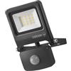 OSRAM Proiettore LED ENDURA FLOOD PC 10W 3000K sensore grigio | ENDURA® Flood Sensor Warm White PCR, Outdoor Lanterns, Grigio scuro, dia, 30000 h, confezione da 1