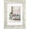 Hama Cornice portafoto in plastica Cozy (cornice 13 cm x 18 cm, bordo 20 mm x 25 mm, per foto di dimensioni 9 cm x 13 cm, vetro specchio, polistirene (PS), con gancio e base), colore bianco anticato