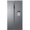 Haier SBS 90 Serie 3, Frigorifero Side by Side, 2 Porte, 521 Litri, No Frost, Water Dispenser e Sistema Multi Air Flow, Libera Installazione, Classe E, 90,8 x 64,7 x 177,5 cm, Alluminio - HSR3918EWPG