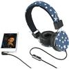 HI-FUN Cuffie Professionali Blue White Star Design per TV Audio Video Cuffie a Padiglione