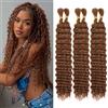 LPARMJIT Extension di capelli sfumati a onde profonde per trecce, 18 pollici, confezione da 2 ciocche, senza tessitura per treccine sintetiche per treccine in stile boho (30#, 50, 3 confezioni)