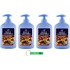 Beni Culinari 4 saponi Felce Azzurra Sapone Liquido Ambra e Argan - Sapone liquido nutriente con ambra e argan - Ideale per mani e viso 300 ml + portachiavi Beni Culinari