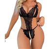 TAHJOS Set Intimo Taglia XXL per Donne Curvy - Reggiseno Regolabile con Mutandine a Slacci, Babydoll Trasparente Scollatura Profonda - Abbigliamento Elegante per Serate Romantiche, 1 Pezzo