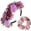QFEHTHSK Fascia Per Capelli Con Rosa Da 1 Pezzo E Cravatta Per Capelli Con Rosa Da 1 Pezzo, Eleganti Accessori Per Capelli Da Donna, Accessori Per Capelli, Accessori Di Abbigliamento