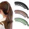 QOWUXHZ 3 Pcs Banana Clip Fermagli Per Capelli A Banana A Coda Di Cavallo Stile Vintage Per Donne E Ragazze 13Cm Grün Braun Nero