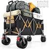 YEAUPE PRO Carrello con Ruote Portatutto, 260 L, 250 kg, Nero Classico | Carrello Spiaggia, Ruote 360°, Doppia Forcella Rinforzata, Doppi Freni, Manico Regolabile, Prato, Campeggio, Senza Estensione