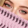 AKARABEAUTYLASHES 10 Paia Ciglia Finte Mezze con Effetto Occhio di Gatto(BY05) | 3D Naturale Ciglia ad Angolo