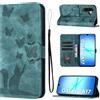 LSPCASA Cover per Samsung Galaxy A17 Custodia Cover Premium Pelle PU Portafoglio a Libro Flip Case Con Slot Per Schede e Funzione Supporto Gatto farfalla Case per Samsung Galaxy A17 Verde