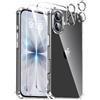 Yohii 5 in 1 Cover per iPhone 17, Trasparente | 2 Pellicole Vetro Temperato e 2 Protezioni per Fotocamera, Protezione Antiurto Cuscino d'aria integrato, Bumper TPU Custodia
