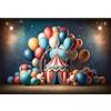 YongFoto 2,5x1,8m Circo Sfondo fotografico Tenda Palloncino Fuochi d'artificio Nastro Pavimento in legno Foto sfondo per bambini Notte di Carnevale Oggetti di scena per servizi fotografici in studio