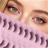 AKARABEAUTYLASHES 10 Paia Ciglia Finte Mezze con Effetto Occhio di Gatto(BY04) | 3D Naturale Ciglia ad Angolo