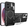 LXHGrowH Cover per Motorola Moto Edge 50 Fusion Protezione Fotocamera Nero | Custodia Militare Grade Antiurto, Anti-shock Protettiva Armor con Scorrevole Protezione Fotocamera e 360° Magnetica Supporto