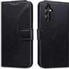 Auslbin Cover per Samsung Galaxy A15 4/5G 6.4 con Funzione Stand, Case di Protezione PU in Contrasto, Cusitodia A15/SM-A155F Mobile a Capofami Leggermente, Nero