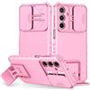 LXHGrowH LXHGrwoH Cover per Samsung Galaxy A36 / A56 5G Protezione Fotocamera Rosa | Custodia Antiurto Protettiva, Silicone Bumper e Rugged Armatura Antigraffio Protettivo con Scorrevole Protezione Fotocamera