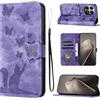 LSPCASA Cover per Xiaomi 15T Custodia Cover Premium Pelle PU Portafoglio a Libro Flip Case Con Slot Per Schede e Funzione Supporto Gatto farfalla Case per Xiaomi 15T Viola