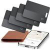 FAMOO Localizzatore a Scheda Ultra Sottile per Portafoglio, Compatibile con Apple Dov'è (Solo iOS), 1.8mm, IP68 Impermeabile, Bluetooth con Ricarica Wireless, per Portafogli, Passaporti, Bagagli - 4 pezzi