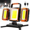 SYLSTAR 3 IN 1 Faro LED Ricaricabile con Faretti Laterali Staccabili 5000LM | 9 Modalità e Funzione Power Bank, Faretto a Batteria Portatile con Magnete per Garage, Riparazione Auto, Officina