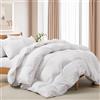 Deodar Piumino in Piuma d'Oca Singolo 155x200 | 420gr/m² in Piumino e Piume per 4 Stagioni | Tessuto Puro Cotone Biologico | Lavabile | Certificato Öko-Tex e RDS | Bianco