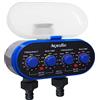 Aqualin Timer con valvola a Sfera per Sistema di irrigazione Automatico ed elettronico e Due attacchi per Tubi di irrigazione,centralina irrigazione è possibile collegare il sensore pioggia