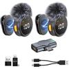fumato Microfono lavalier wireless per iPhone, iPad, telefono Android, computer, mini microfono per live streaming, registrazione video, interviste all'aperto o all'interno, YouTube, TikTok, Vlog (Nero)