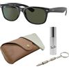 Ray-Ban RB2132 NEW WAYFARER Occhiali da sole classici di forma quadrata con kit di occhiali Bundle - High Bridge Fit - Occhiali da sole quadrati