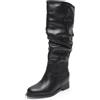 MISSCAI Stivali Donna al Ginocchio con Gambale Morbido Arricciato | Pelle Sintetica, Cerniera Laterale, Tacco Totale 5,5 cm con Rialzo Interno, Stile Slouch Fashion