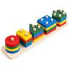 Cryptadg Giochi Montessori Bambini 1 Anno, Giochi Educativi Puzzle in Legno | Sicurezza, Impilare e Ordinare, Colori Vivaci, Gioco di Incastro Sensoriale per Regalo Compleanno Pasqua o Festa