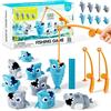 DONGTATA Gioco della Pesca per Bambini 8 Pesci Gioco da Pesca Estensibile Gioco da Tavolo per 2 3 Giocatori Gioco Interattivo per Famiglia Festa Compleanno Regalo per Bambini Fishing Game