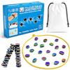Generico Magnetic Chess Game with Stones, Pouch, Manual - Magnetic Chess Board Set with String, 20 Pcs of Magnet Set - Multiplayer Puzzle Strategy Board Games - Family Games for Kids and Adults