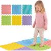 COSTWAY Set 6 Tappetini Sensoriali Ortopedici per Bambini 3+ Anni, Stile 2 | Tappeto Gioco Sensoriale in TPE Morbido con Texture in Rilievo e Vari Colori per Cameretta e Sala Giochi