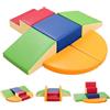 JungleDove Set Gioco Morbido per Bambini Interno - 6 Pezzi Blocchi in Schiuma con Scivolo e scaleGiocattoli da Arrampicata sicuri ed educativi per Lo Sviluppo delle capacità motorie dei Piccoli